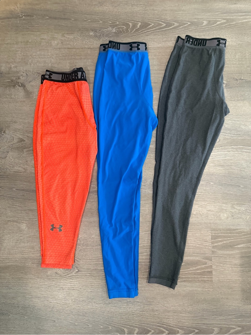 Under Armour Men's Leggings - Orange, Blue, Gray